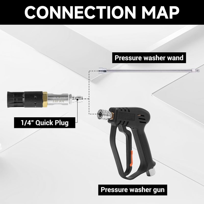 JOEJET Downstream Soft Wash Nozzle, Adjustable Pressure Washer Twist Nozzle with 1/4 Inch Quick Connect Plug, 7-12 GPM - Image 5
